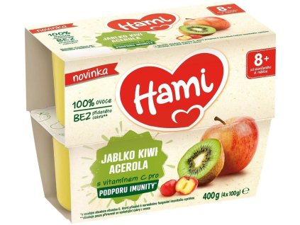 Hami ovocný příkrm 100% ovoce jablko kiwi acerola 4x100g