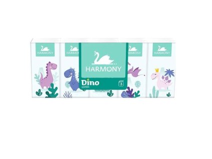 Harmony Dino 3vrstvé papírové kapesníky, 10×10 ks
