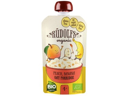 Rudolfs BIO kapsička Broskev, banán, celozrnná ovesná kaše (110g)