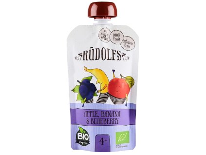 Rudolfs BIO kapsička Jablko, banán, borůvka (110g)
