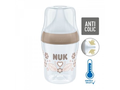NUK Perfect Match láhev s kontrolou teploty 150ml hnědá