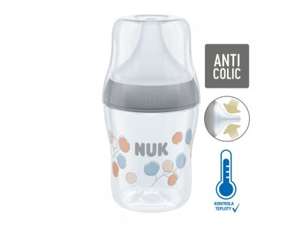 NUK Perfect Match láhev s kontrolou teploty 150ml šedá
