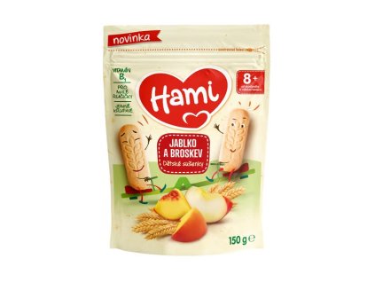 Hami Dětské sušenky jablko a broskev 150g