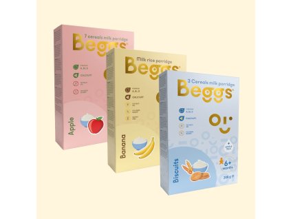 Beggs Mix kaší s plnotučným mlékem (3x200g)