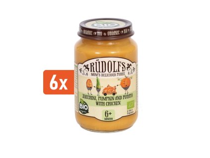 Rudolfs BIO Cuketa, dýně, brambory s kuřecím masem 6x190g