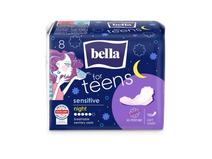 Bella For Teens Ultra Sensitive Night dámské vložky (8ks)