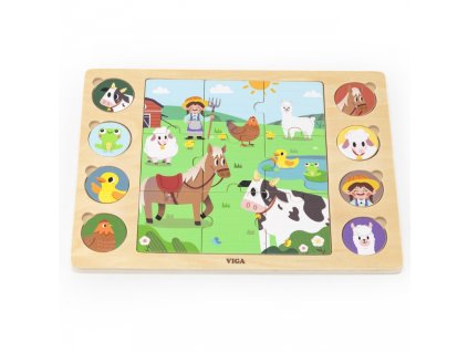 Viga Dřevěné puzzle Farma 3