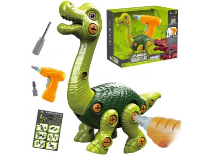 WOOPIE Stavebnice šroubovací Brachiosaurus + aku šroubovák