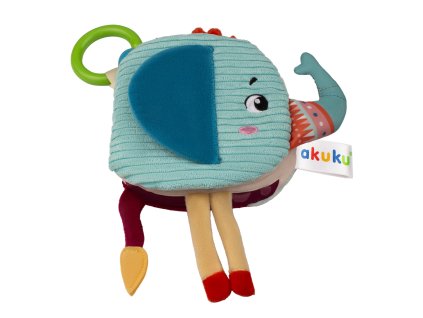 Akuku Měkká senzorická knížka Slon (1)