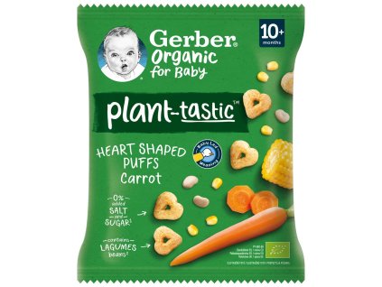 GERBER Organic křupavá srdíčka s mrkví 28g