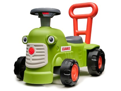 Falk Odrážedlo a chodítko 2v1 traktor Claas zelený s volantem
