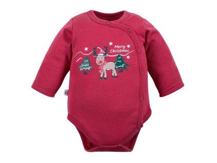 Body rozepínací s dlouhým rukávem HI REINDEER bordó