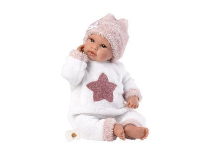 Llorens 63648 NEW BORN- realistická panenka miminko se zvuky a měkkým látkovým tělem-36 cm