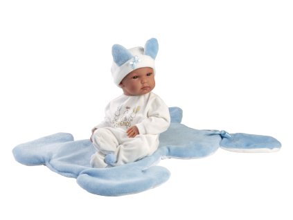 Llorens 63597 NEW BORN CHLAPEČEK realistická panenka miminko s celovinylovým tělem 35 cm