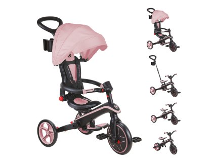 Globber Tříkolka dětská skládací 4v1 - Deep Pastel Pink