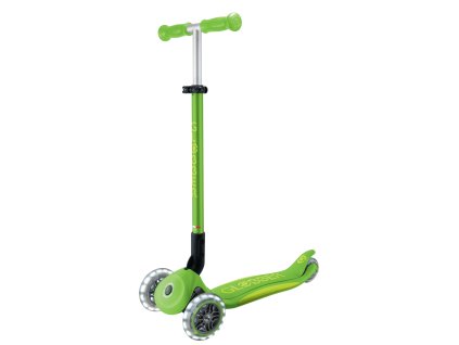 Globber Koloběžka dětská trojkolečková Plus - Primo Foldable Plus Lights V2 Apple Green svítící kolečka