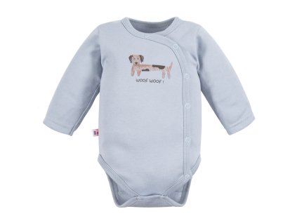 Body rozepínací s dlouhým rukávem Puppy Playtime modré