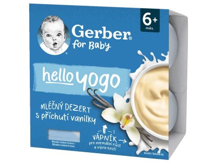 GERBER Hello yogo mléčný dezert s příchutí vanilky 4x100g