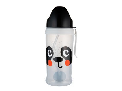 Canpol babies Lahev nevylévací sportovní se slámkou a závažím BabiesBoo 350ml Panda