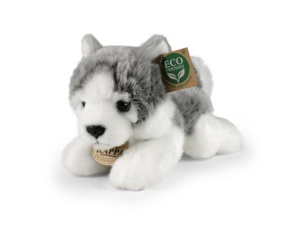 Plyšový pes husky ležící 20 cm ECO-FRIENDLY
