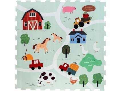 SMILY PLAY Pěnové puzzle podložka Farma (9ks) 1