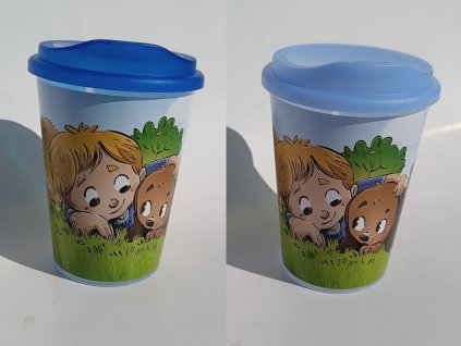 TVAR Dětský kelímek s víčkem 250ml Kluk a pes (1)