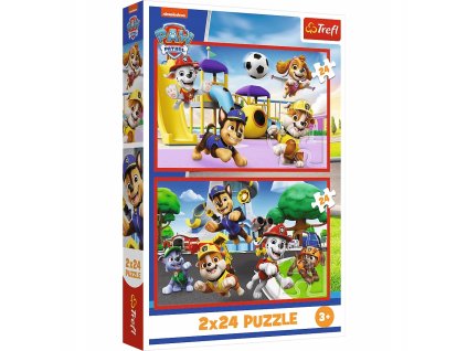 TREFL Puzzle Paw Patrol 2x24 dílků Den hraní se psy