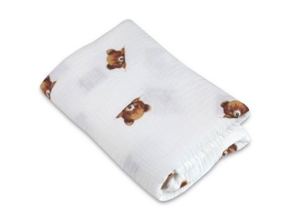 Ega Kids Mušelínová zavinovačka 120x120cm Medvídek