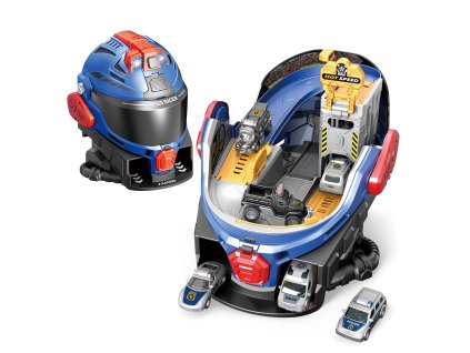 Policejní stanice helma s efekty 20x32x20 cm