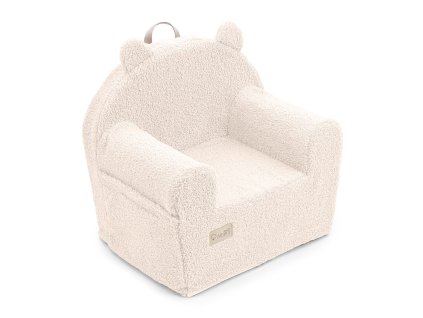 ALBERO MIO Dětské křeslo COTTON MUSLIN & BOUCLE vanilka