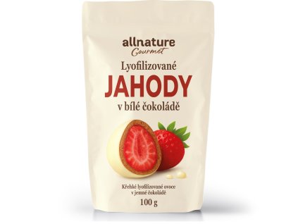 Allnature Mrazem sušené jahody v bílé čokoládě 100g
