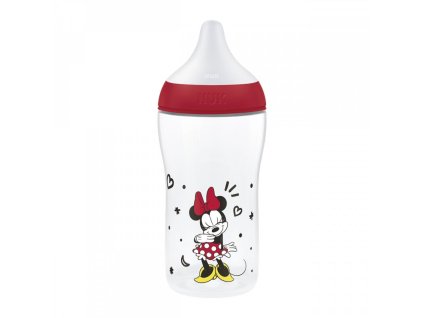 NUK Perfect Match láhev s kontrolou teploty Disney Minnie RED 260ml
