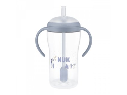 NUK Perfect Match lahvička na učení s brčkem PENGUIN 260ml