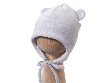 Dětská velurová čepice LITTLE JOY šedá