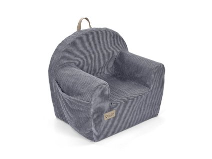 ALBERO MIO Dětské křeslo manšestrové šedé