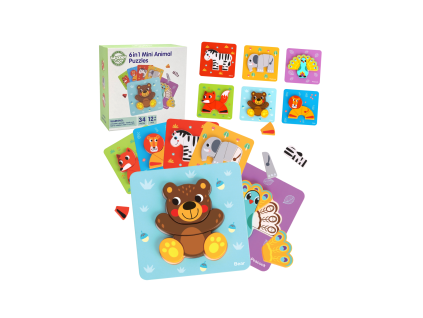 WOOPIE Dřevěné puzzle Zvířátka 6v1