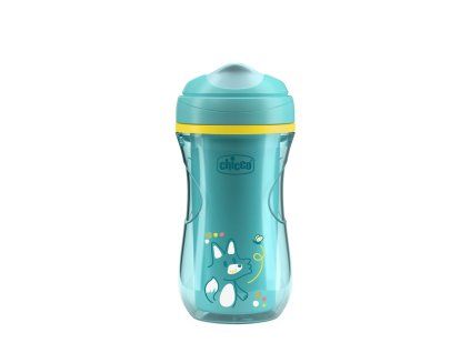 CHICCO Hrneček Active termo s tvrdým náustkem 266ml tyrkysová