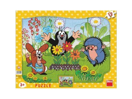 Puzzle Krteček zahradník 12 dílků