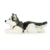 Plyšový pes husky s postrojem ležící 60 cm ECO-FRIENDLY