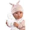 Llorens 74508 NEW BORN - realistická panenka miminko se zvuky a látkovým tělem - 45 cm