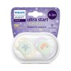 Philips Avent šidítko Ultrastart Nighttime (2ks) dívka 1