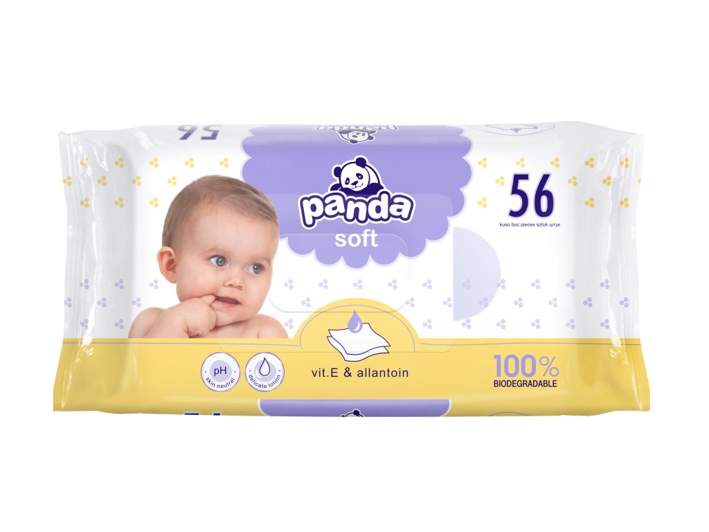 Panda Soft nedves törlőkendők 56 db