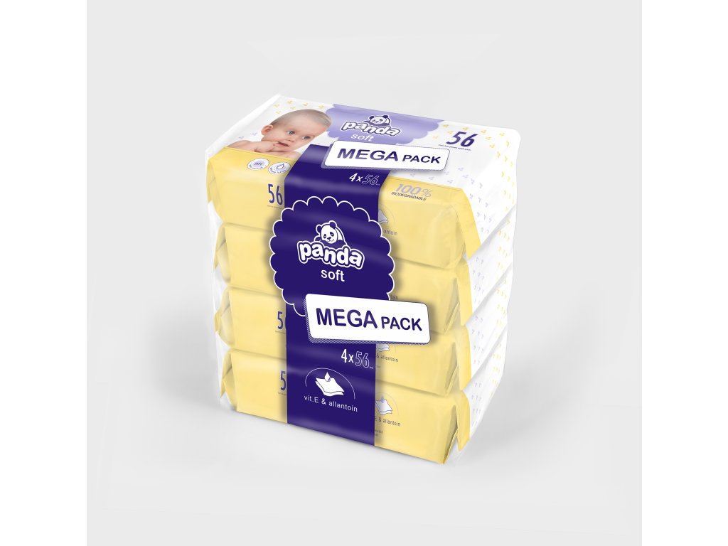 Panda Soft nedves törlőkendő 4x56db