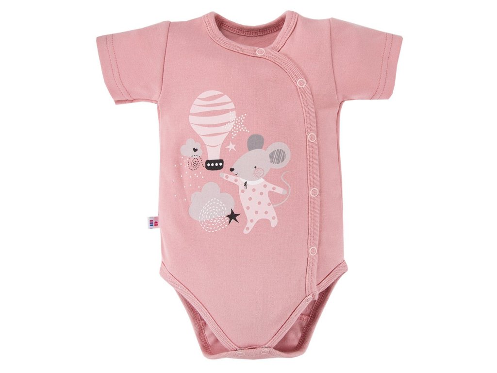 Rövid ujjú body MELLOW rózsaszín