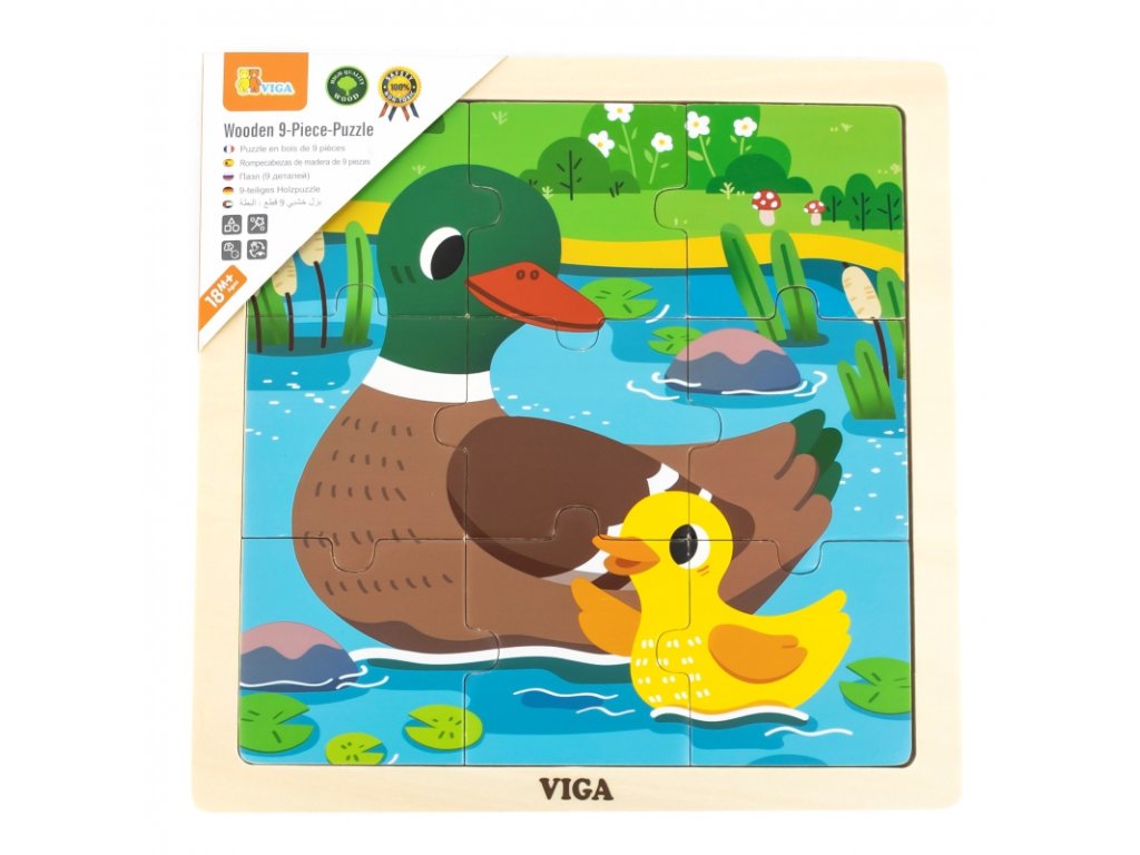 Viga Fa puzzle 9 darab Kacsák 9 darab Kacsák
