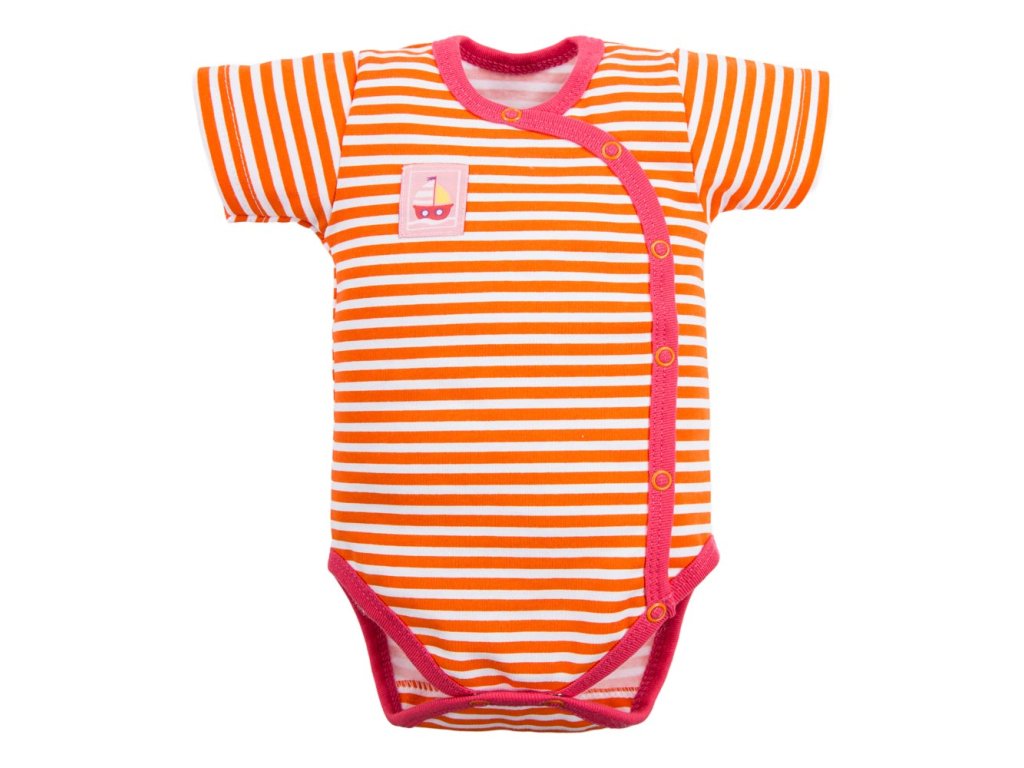 Rövid ujjú STATKI rövid ujjú body narancssárga csíkokkal