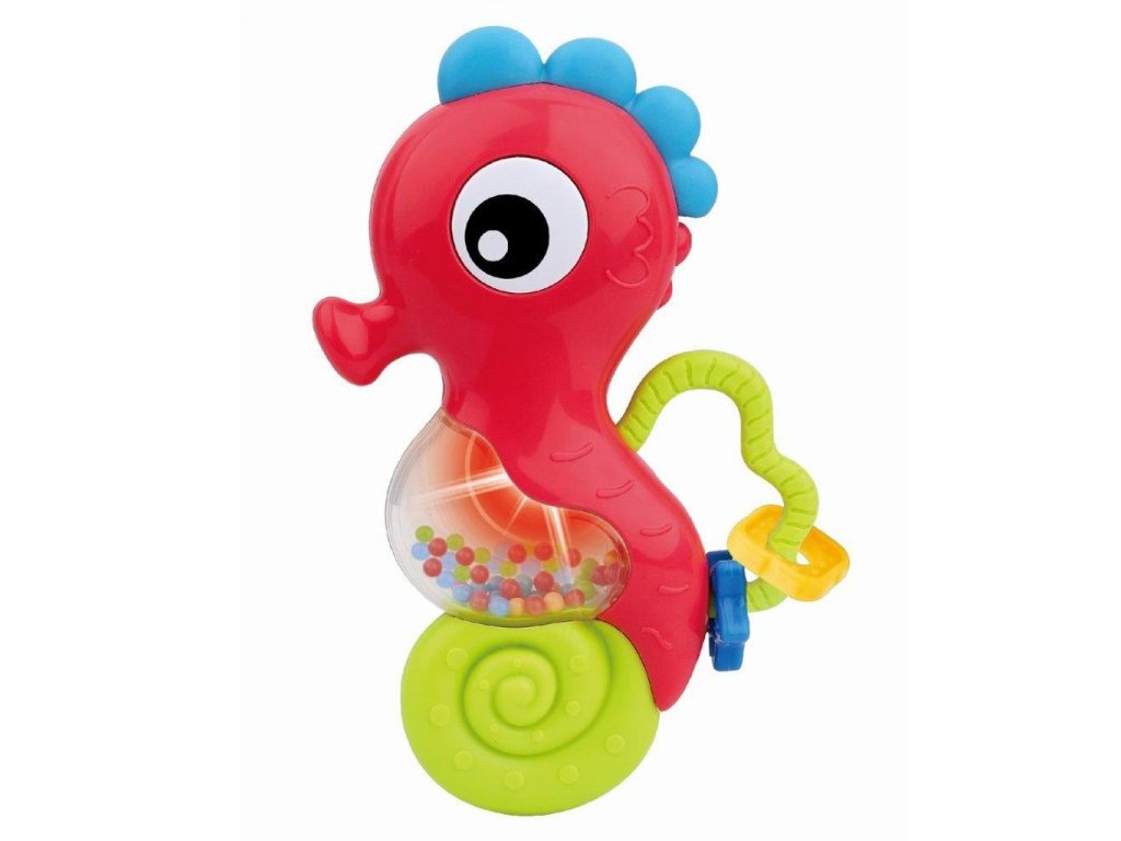 Baby Mix baba csörgő dallam csikóhal piros színnel