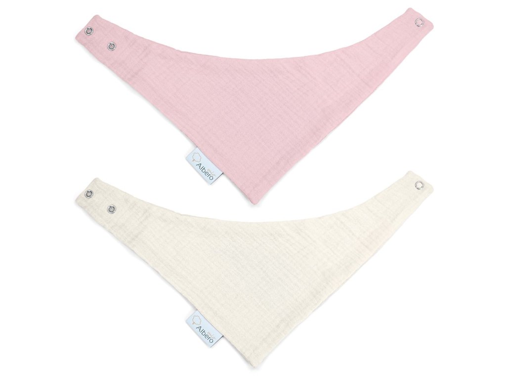 Albero Mio Muslin előke (2db) rózsaszín