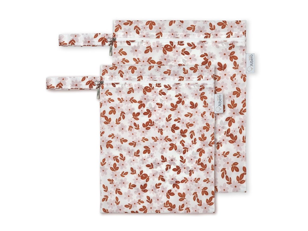 ALBERO MIO Vízálló tasakok (2 db) Rózsaszín virágok