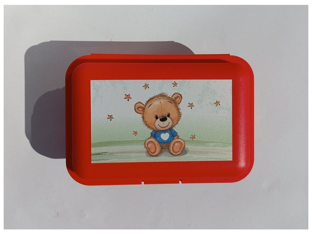 TVAR Gyermek uzsonnás doboz – Piros maci